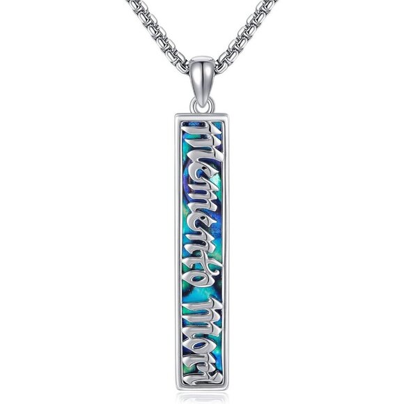 Other - ⭐ Sterling Silver Memento Mori Necklace - Abalone Shell Stoic Pendant
